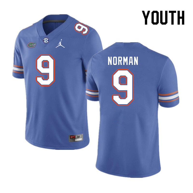 Youth #9 Will Norman Florida Gators College Football Jerseys Stitched-Royal
